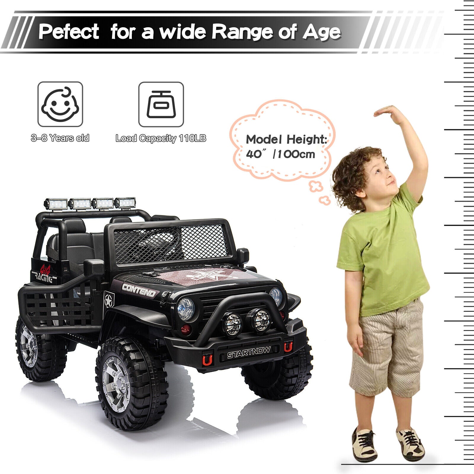 2-Seater Electric Jeep Car Toy with Remote Control for Kids - 12V Ride-On Vehicle