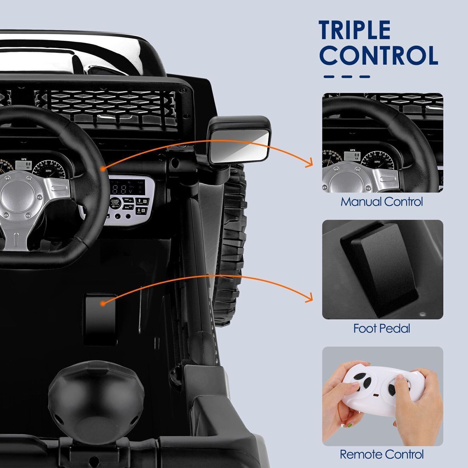 12V Electric JEEP Ride-On Car with MP3 Music and Remote Control for Kids