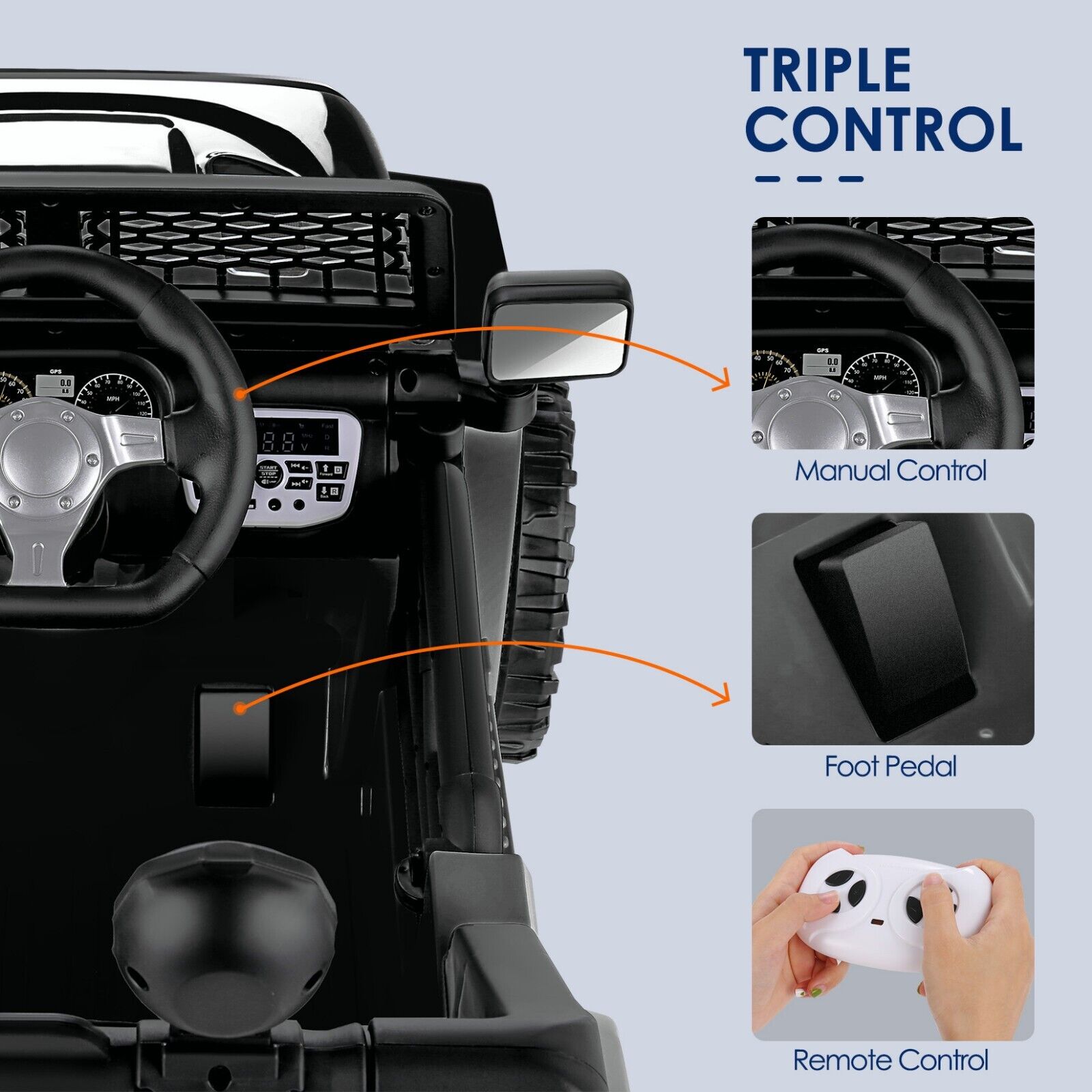 12V Electric Ride-On Car with Remote Control and MP3 Player for Kids