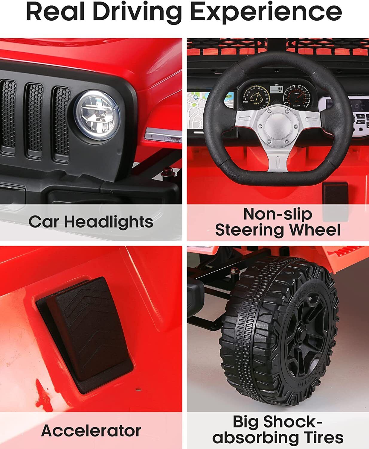 2-Seater Electric Ride-On Car for Kids with Remote Control and MP3 Player - 12V 7AH