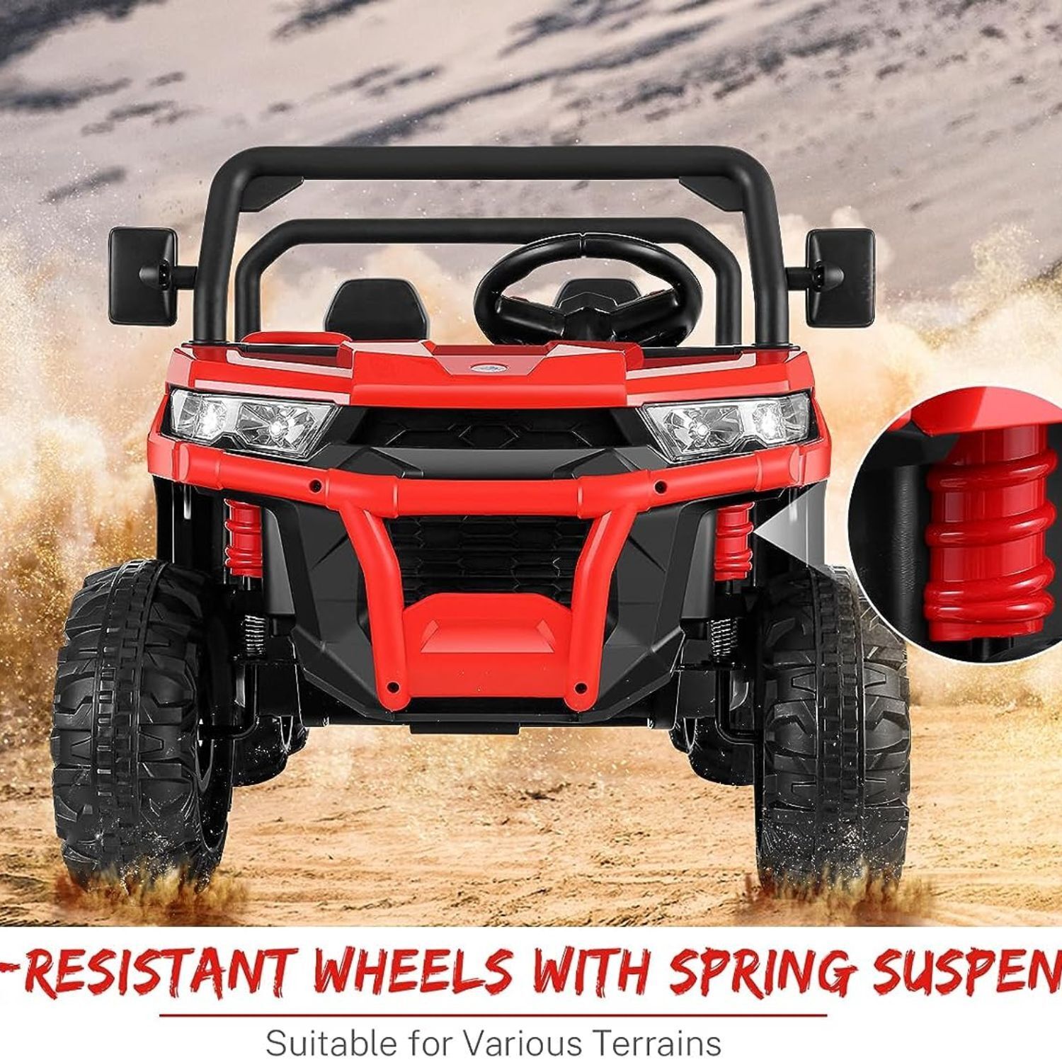 2-Seater Electric Ride-On Car with Dump Bed Truck and 6 Wheels - 24V Battery Powered Toy for Kids