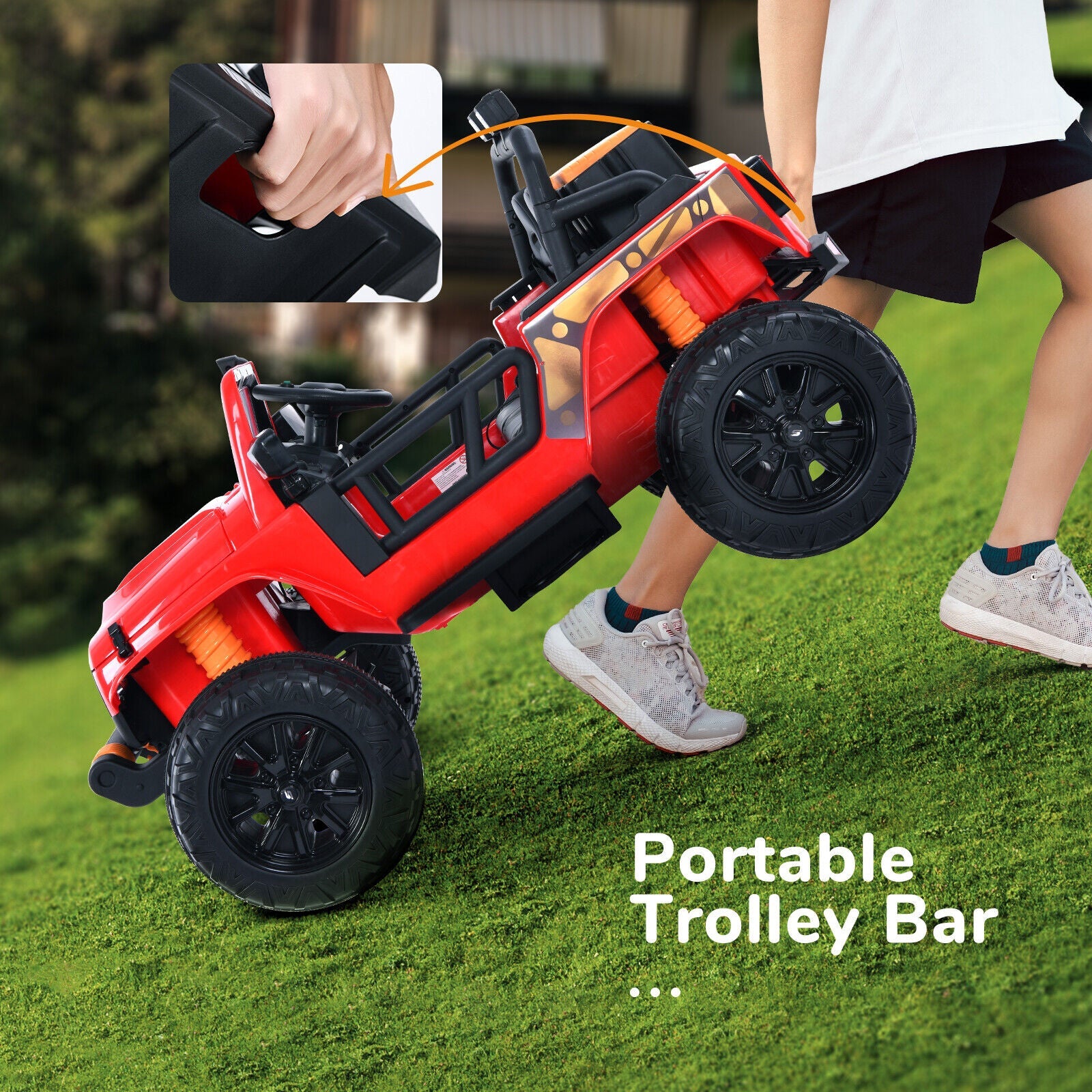 KLOKICK 12V 2-Seater Electric Ride-On Truck for Kids with Remote Control and LED Lights
