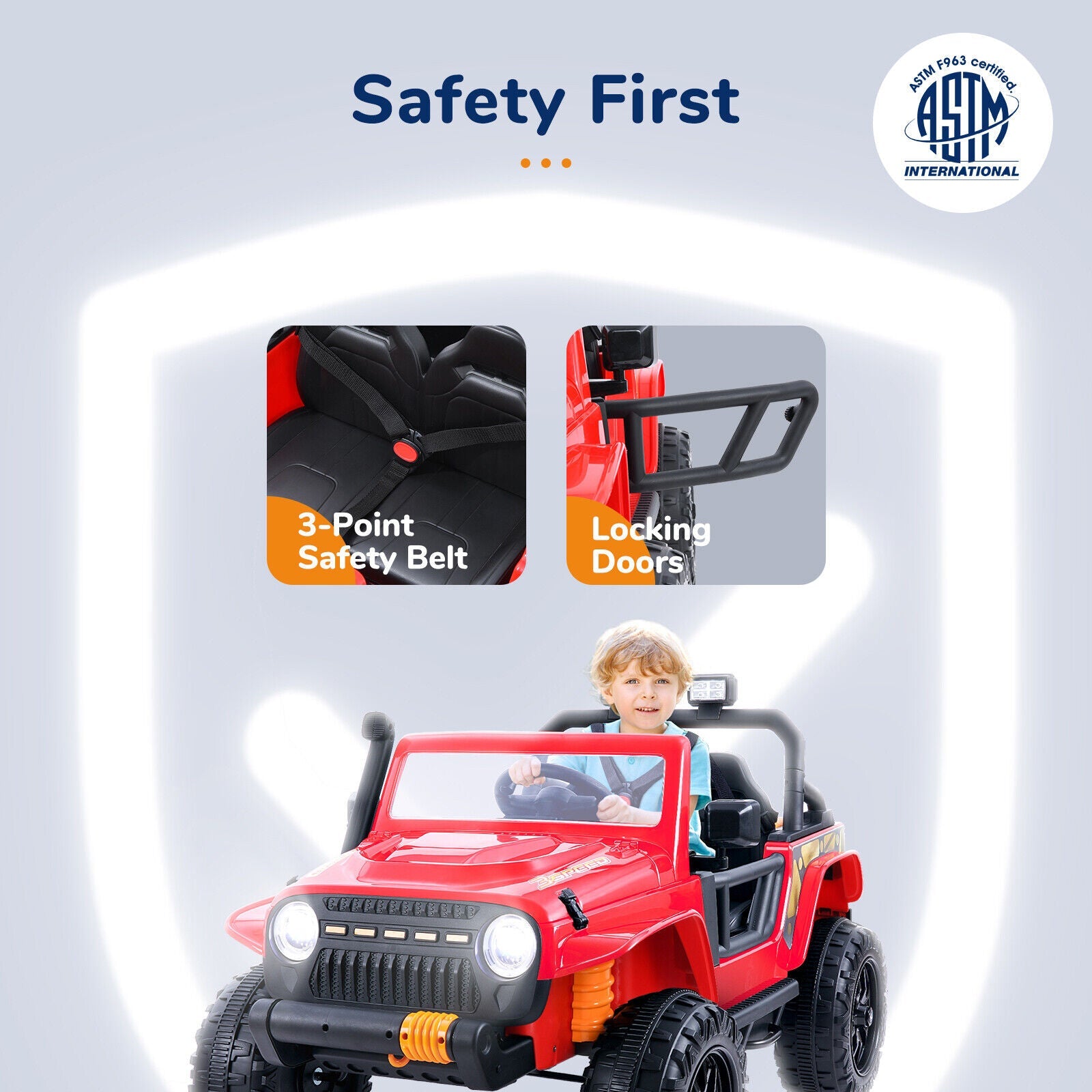 Parent-Child Electric Car with Remote Control and MP3 Player - 12V Kids Ride-On Truck