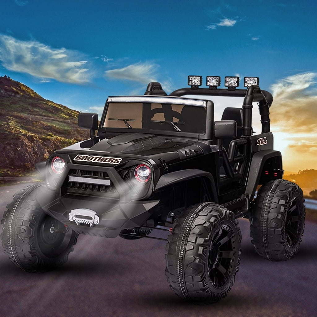 2-Seater Electric Ride-On Car with LED Lights, MP3 Player, and Remote Control for Kids (24V)