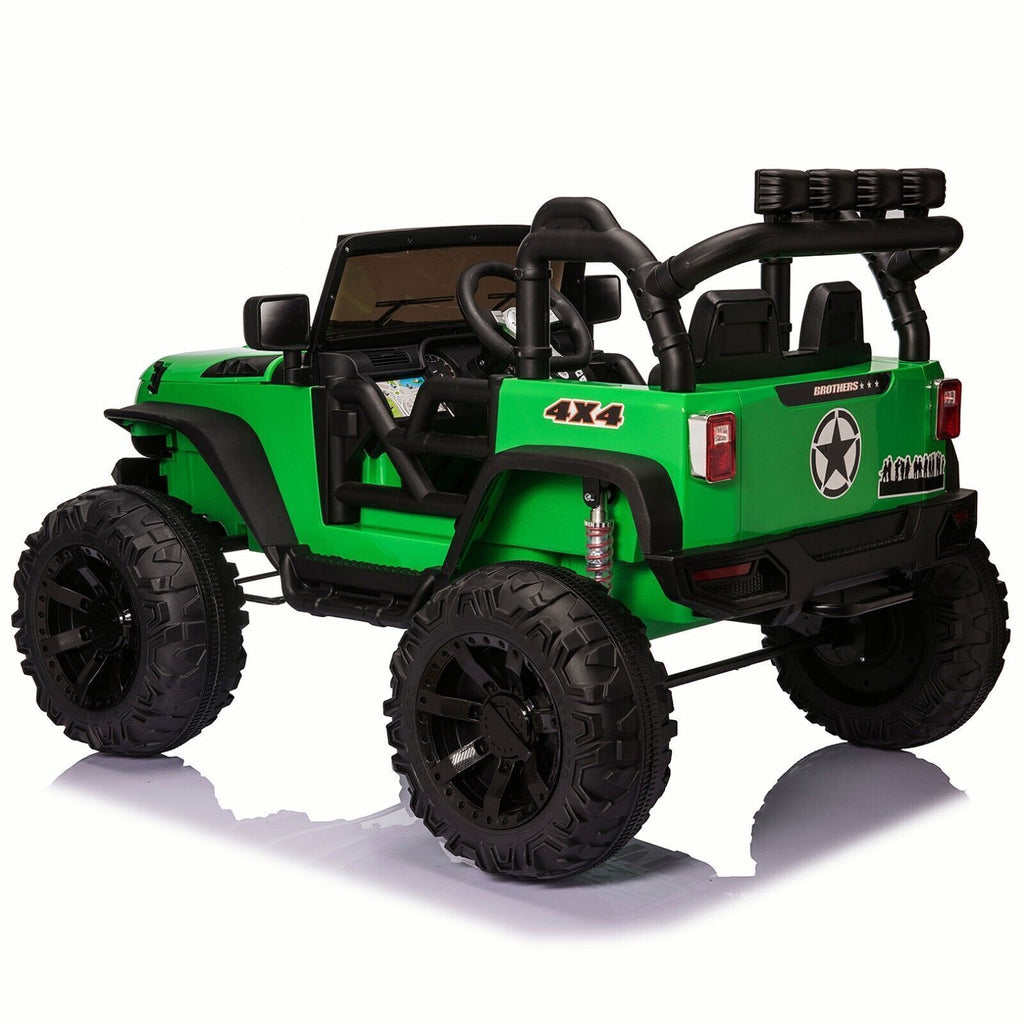 2-Seater 24V Kids Ride-On Truck with Remote Control, LED Lights, and 3-Speed Options