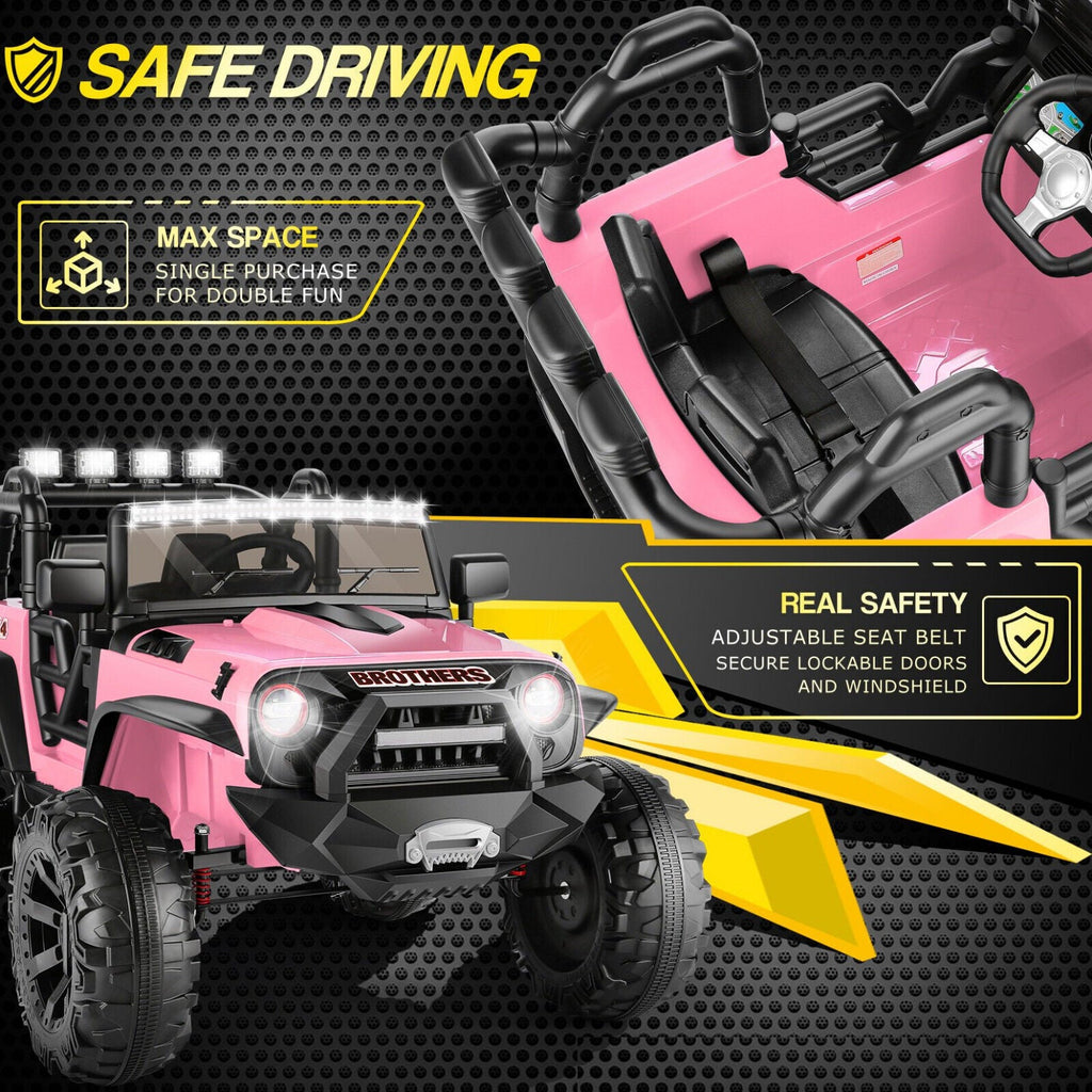 400W Electric JEEP Ride-On Car for Kids with Bluetooth, Remote Control, and LED Lights