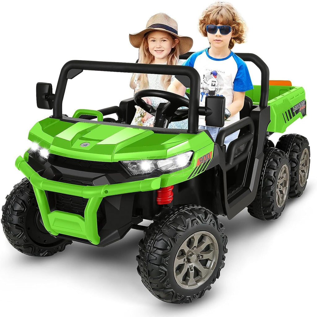 2-Seater Electric Ride-On Truck with Dump Bed and RC Control - 3 Speeds, 24V Power for Kids