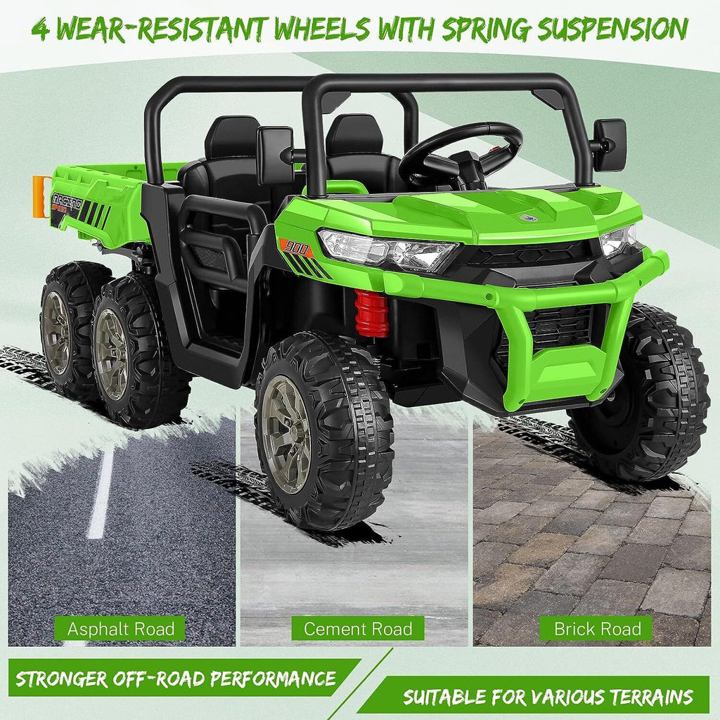 2-Seater Electric Truck Tractor with Dump Bed and Remote Control for Kids (24V)