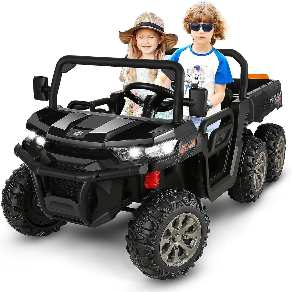 2 Seater 24V Dump Truck Ride On Car with Electric Dump Bed & Shovel - Remote Controlled