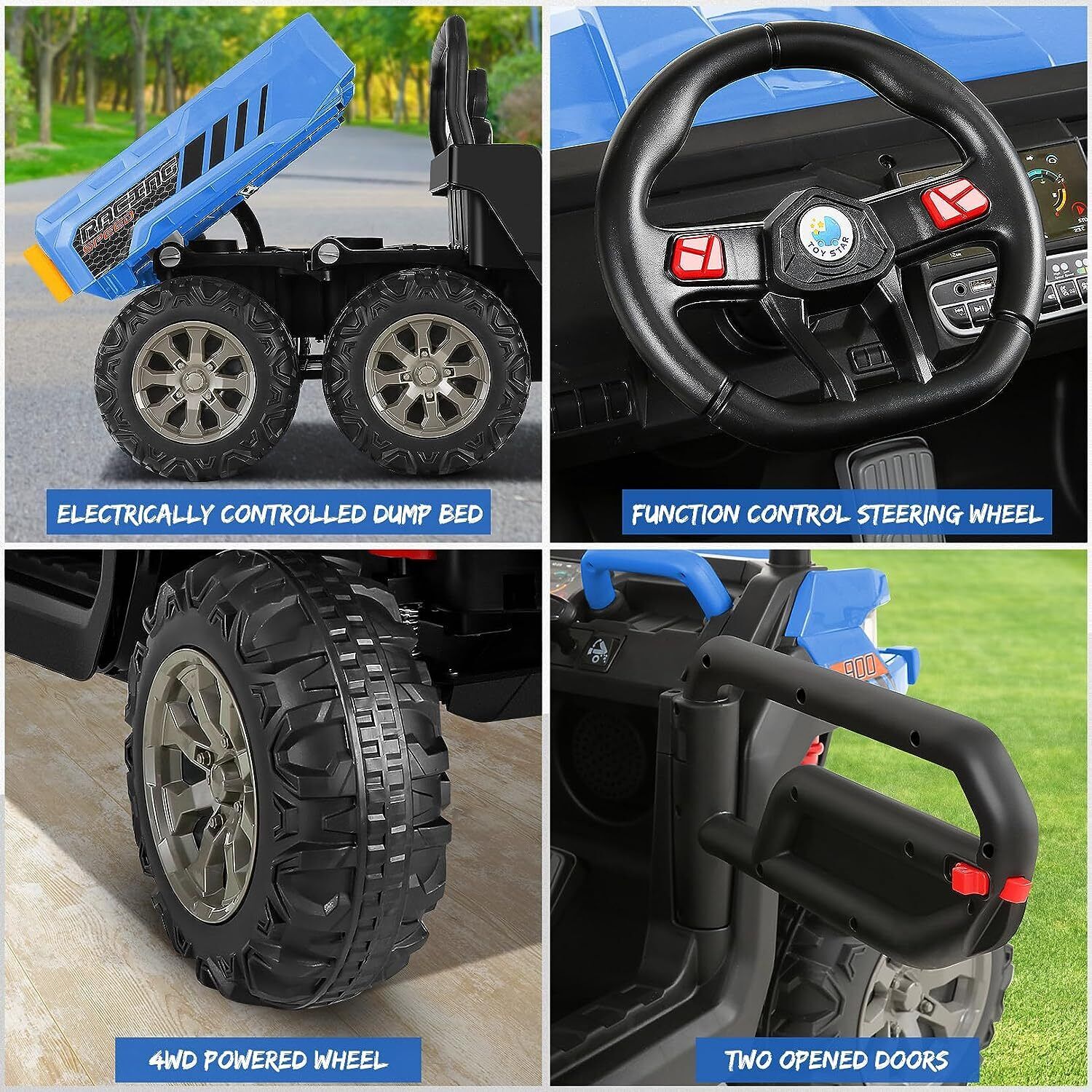 2-Seater Electric Ride-On Truck with Dump Bed and Remote Control - 24V
