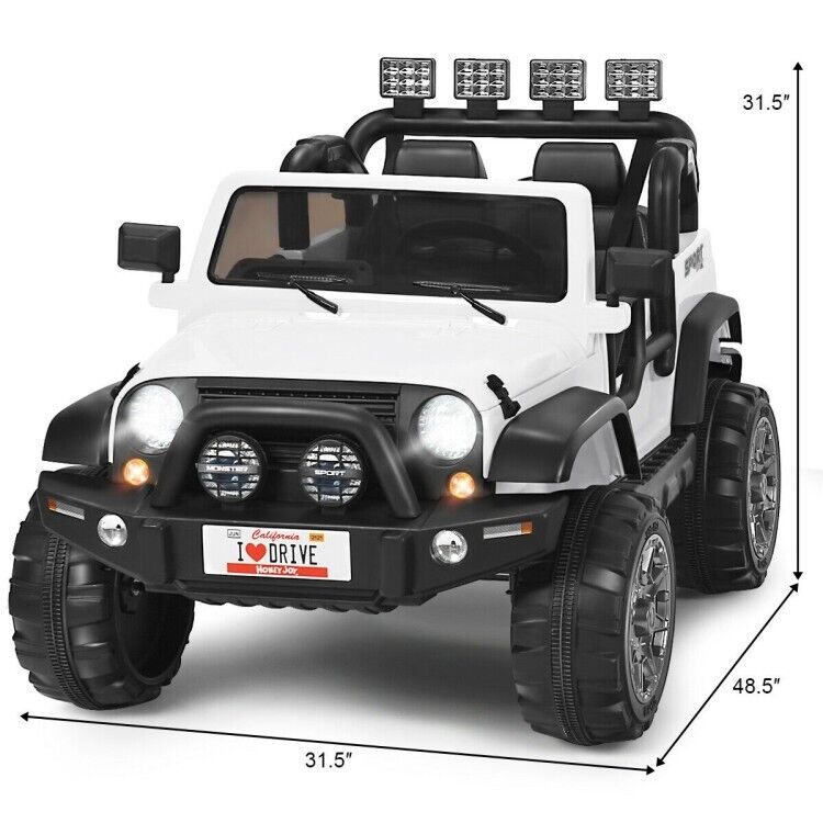 2-Seater Electric Toy Truck Jeep for Kids with Remote Control - 12V Ride On Car