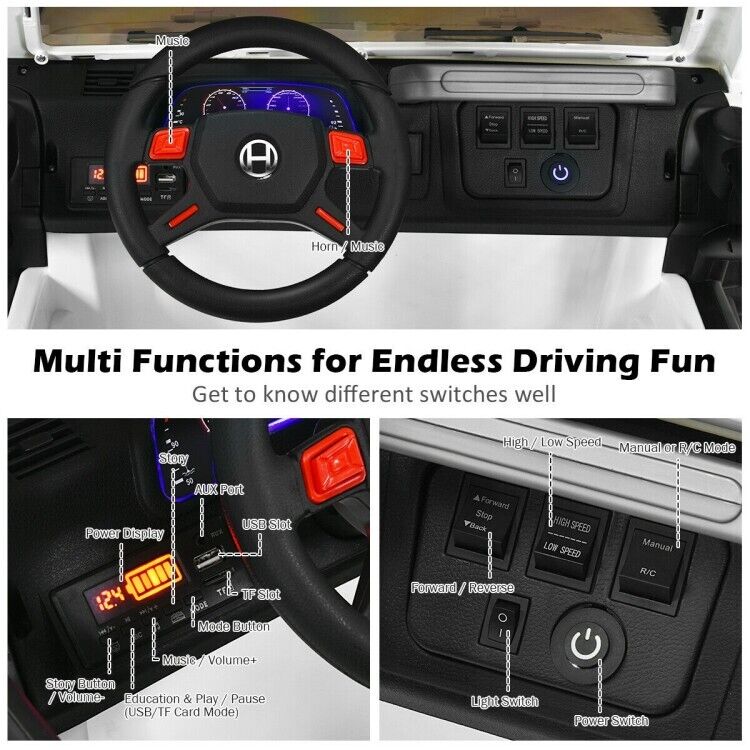 2-Seater Electric Toy Truck Jeep for Kids with Remote Control - 12V Ride On Car