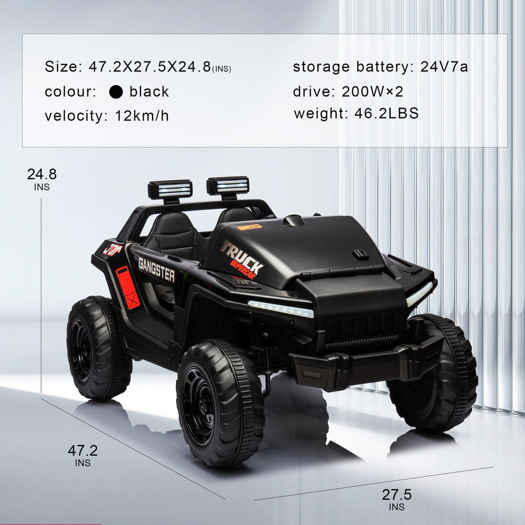 2-Seater Electric Truck for Kids with Music and LED Lights - 24V Ride-On Car