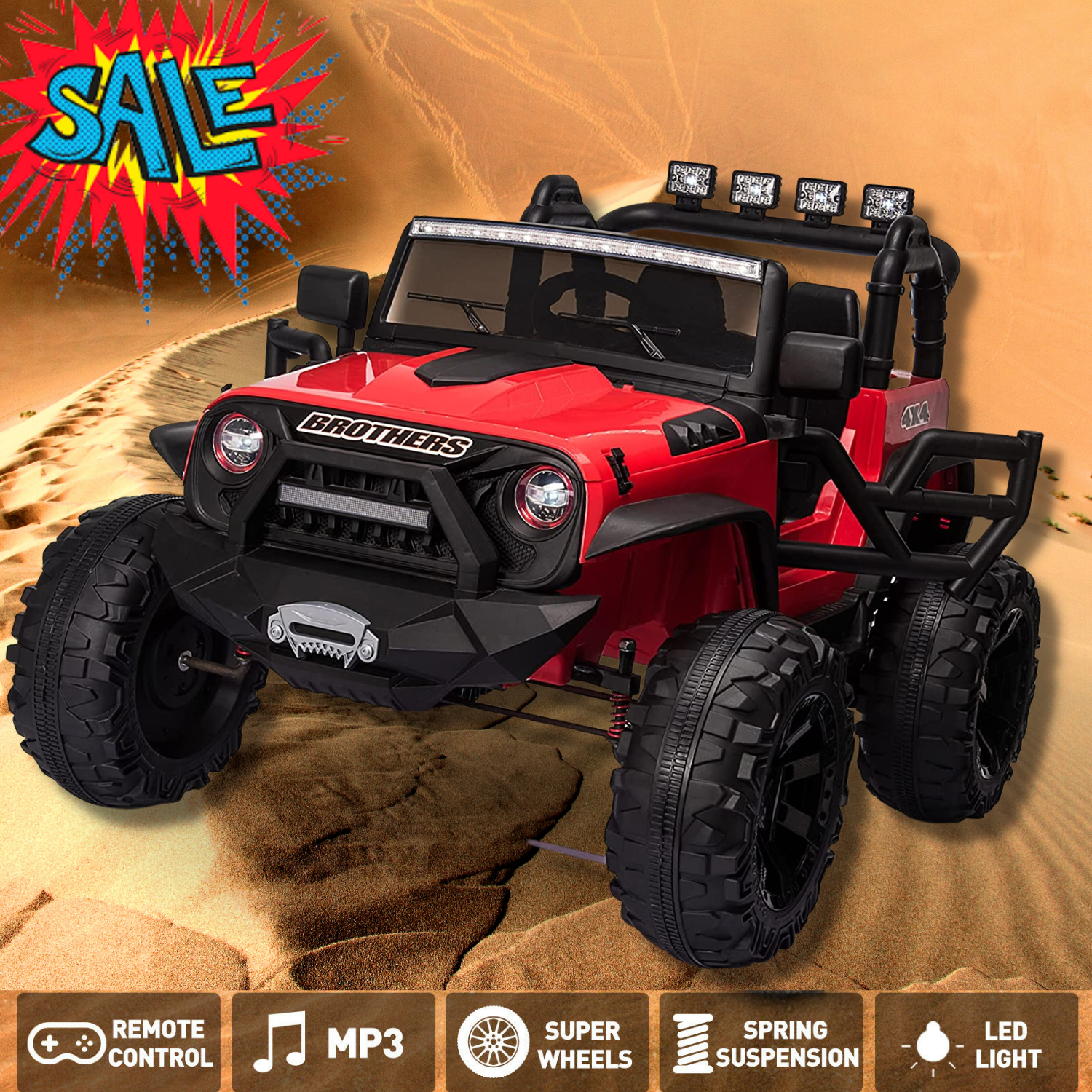 2-Seater Kids Electric Car with Parental Remote Control - 24V Ride On Truck for USA