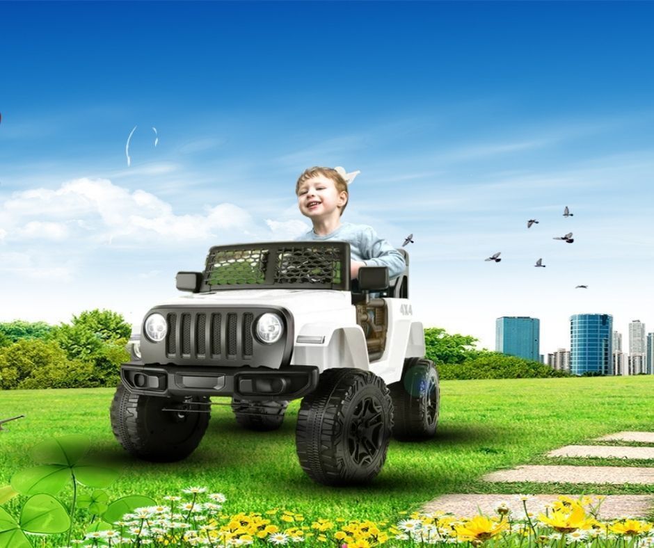 Kids Electric Ride On Car with Remote Control and MP3 Player - 2 Seater 12V Truck with 7AH Power