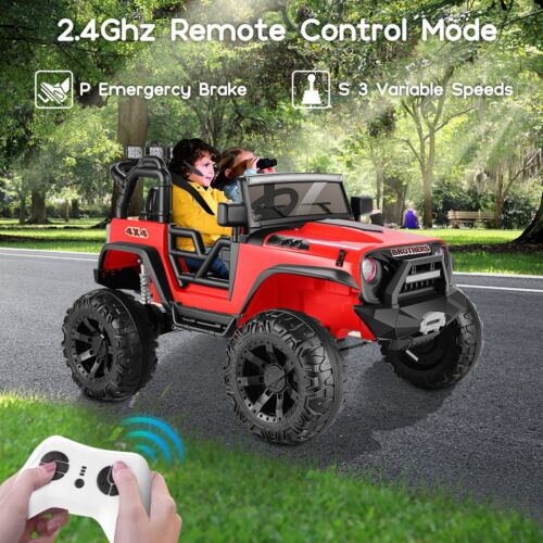 2-Seater Kids Ride on Car Truck with 3 Speeds, LED Lights, and Remote Control - 24V 2x200W
