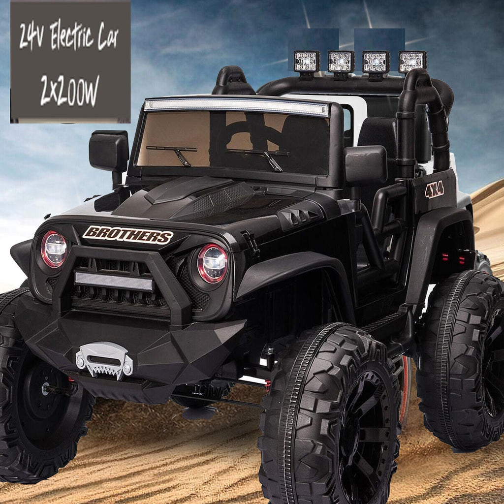 2 Seater Kids Ride On Truck Car with Remote Control and Powerful 200W Motors - 3 Speed Options and LED Lights
