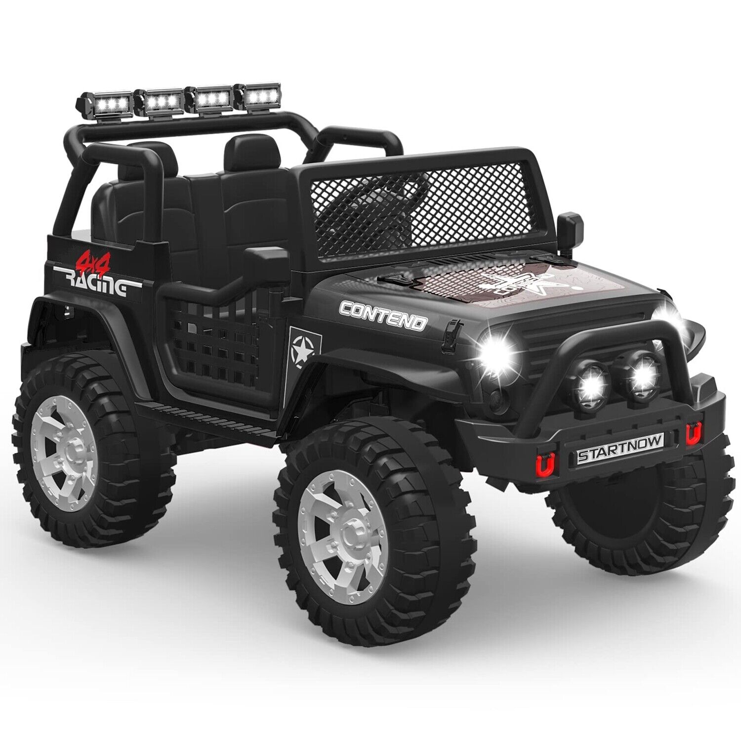 2-Seater Kids Ride-On Truck with Remote Control, LED Lights, Music, and Double Doors
