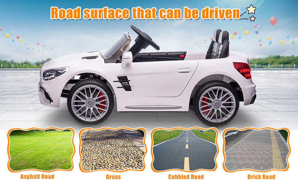 2-Seater Mercedes-Benz Licensed Electric Ride-On Car for Kids with Remote Control - 12V