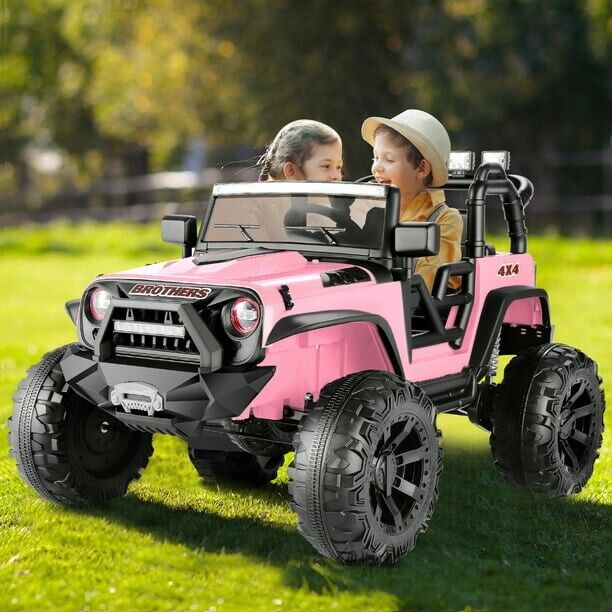 2-Seater Pink Electric Ride-On Truck for Kids with Remote Control - 24V, 2*200W Power