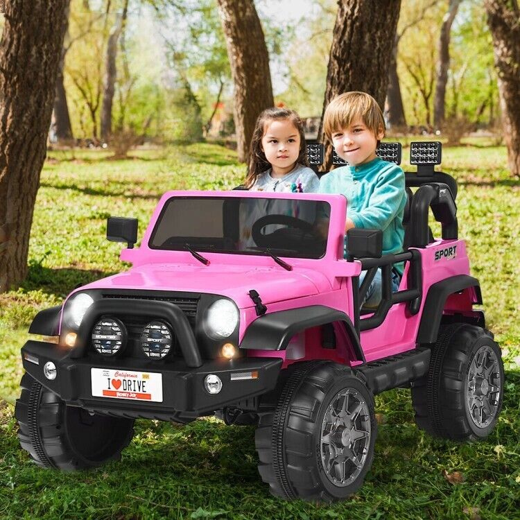 2-Seater Toddler Ride-On Truck with Remote Control and Lights - 12V Driving Toy Car