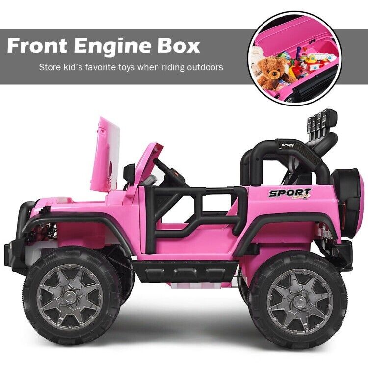 2-Seater Toddler Ride-On Truck with Remote Control and Lights - 12V Driving Toy Car