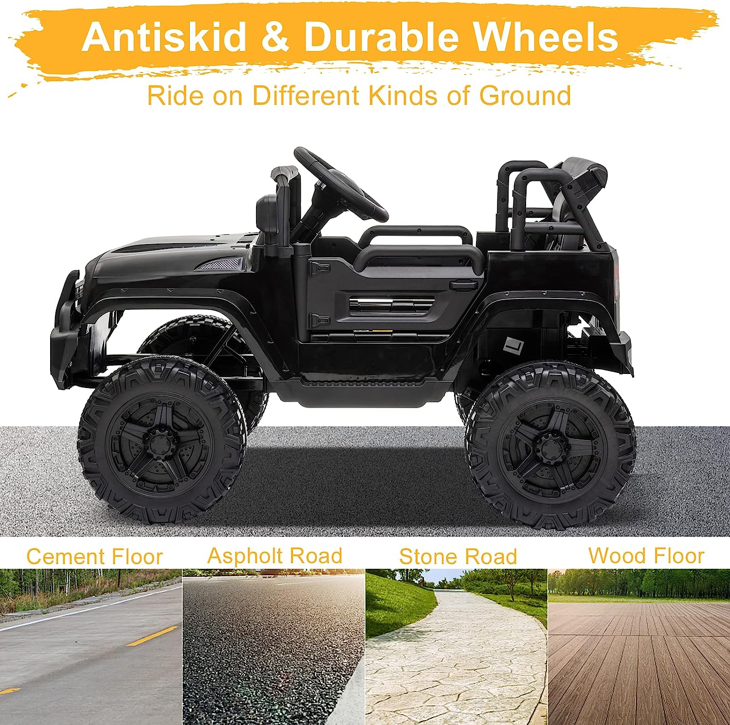 2.4G Remote Control Electric Ride-On Truck for Kids with 12V Battery