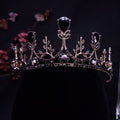 Crystal Tiara – Vintage Baroque Black Princess Crown & Goth Evil Queen Headdress