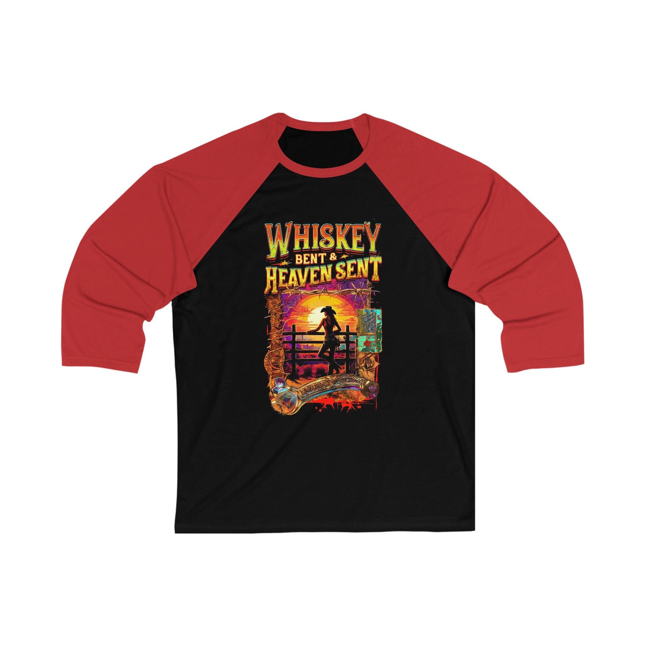 Whiskey Bent and Heaven Sent 3\4 Sleeve Baseball Tee