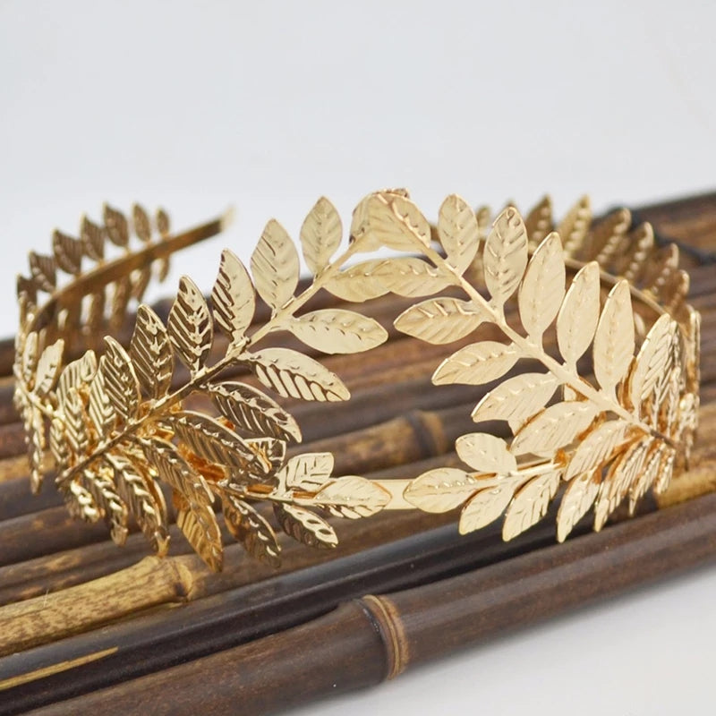Gold Leaf Tiara Crown - Greek Goddess Vine Headdress for Bridal & Cosplay