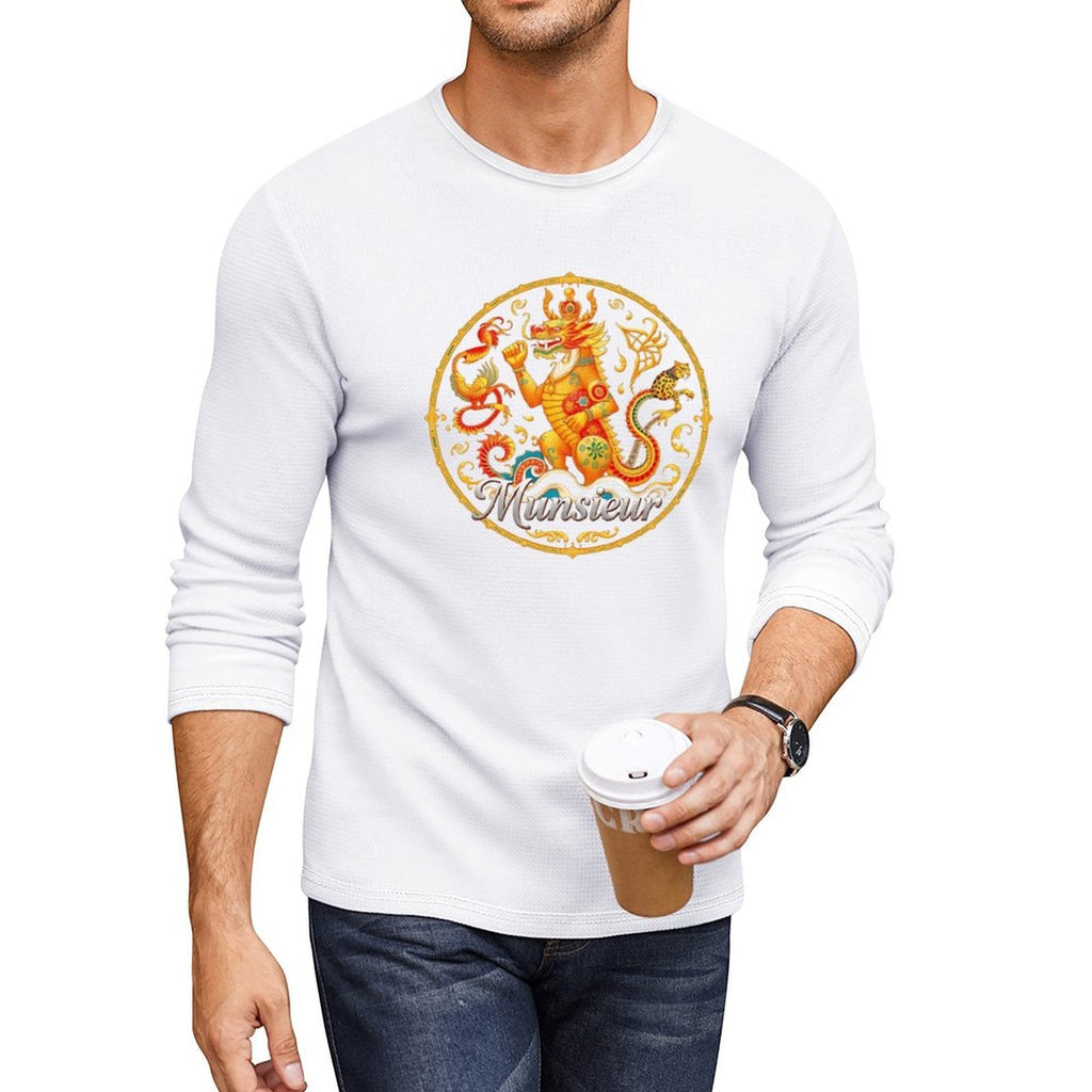 Munsieur Long Sleeve Tee for Men: Luxe Fabric, Tailored Fit