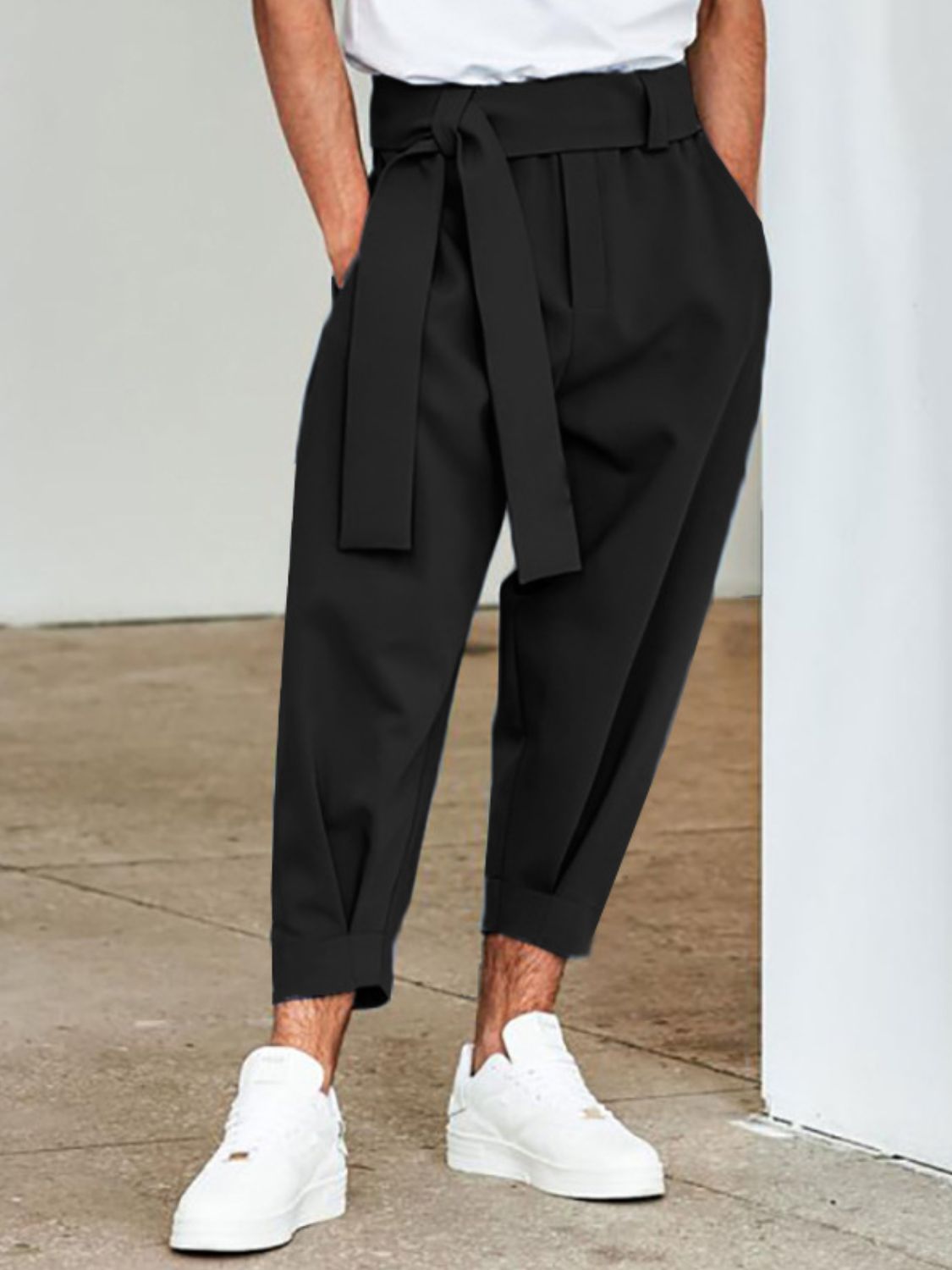 Men's Full Size Mid Rise Cropped Pants Plus Size