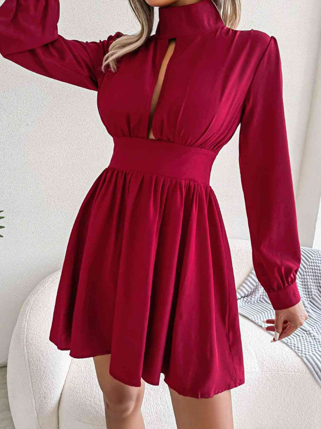 Cutout Turtle A-Line Mini Dress