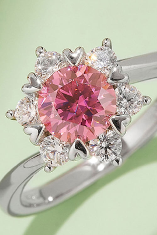 1 Carat Lab-grown Diamond Ring Moissanite 925 Sterling Silver Cluster