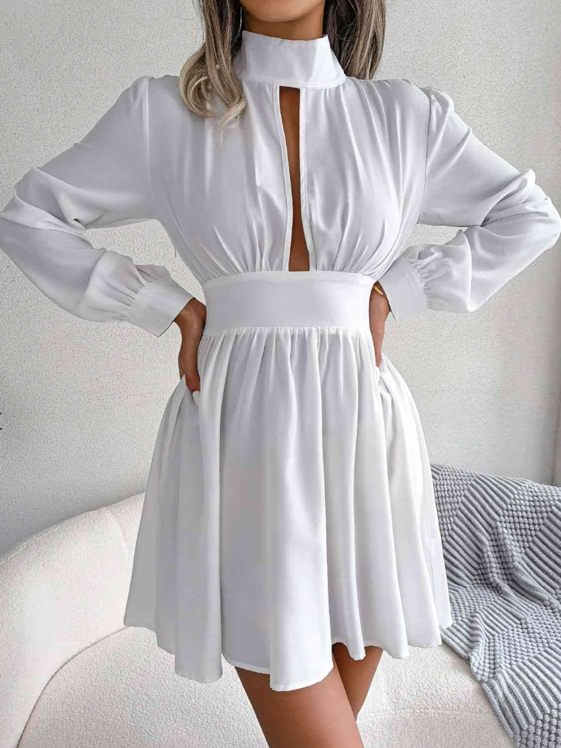 Cutout Turtle A-Line Mini Dress