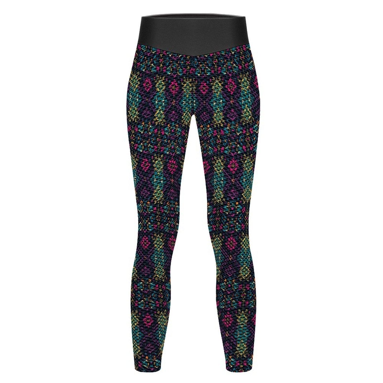 Munsieur Design Custom Printed Honeycomb Textured Yoga Leggings for Women