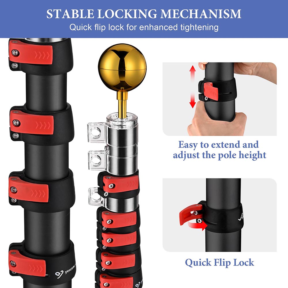 Yescom EZ GO Telescopic Flagpole with Tire Mount