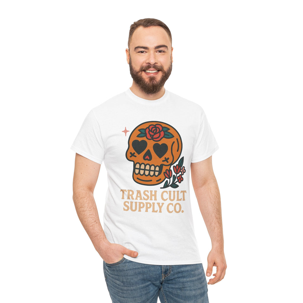 Sugar Skull T-Shirt – Trash Cult Supply Co. – Gildan 5000 Heavy Cotton Tee