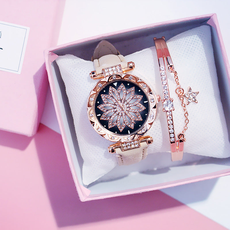 Women's Rotating Luxury Watch Set Casual Design