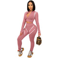 European And American Stitching Contrast Color Plus Size Sports Legging Set