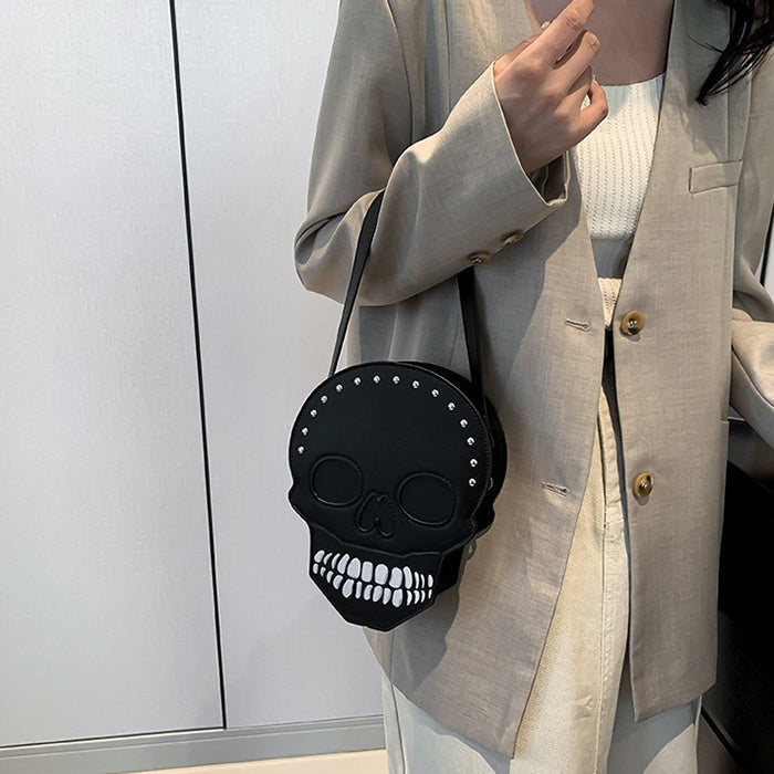 Halloween Skull Crossbody Bag - Gothic Messenger Shoulder Bag for Women
