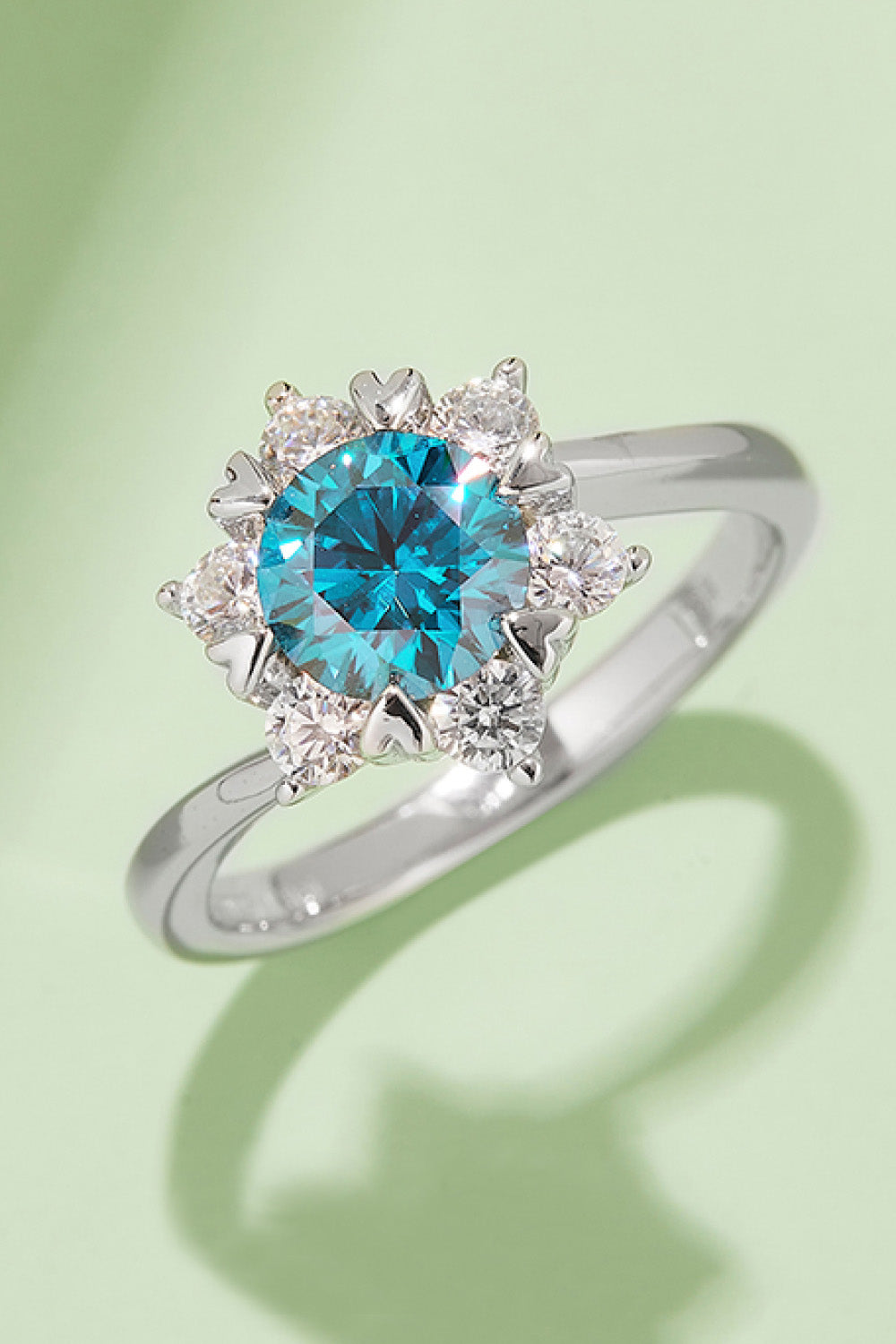 1 Carat Lab-grown Diamond Ring Moissanite 925 Sterling Silver Cluster