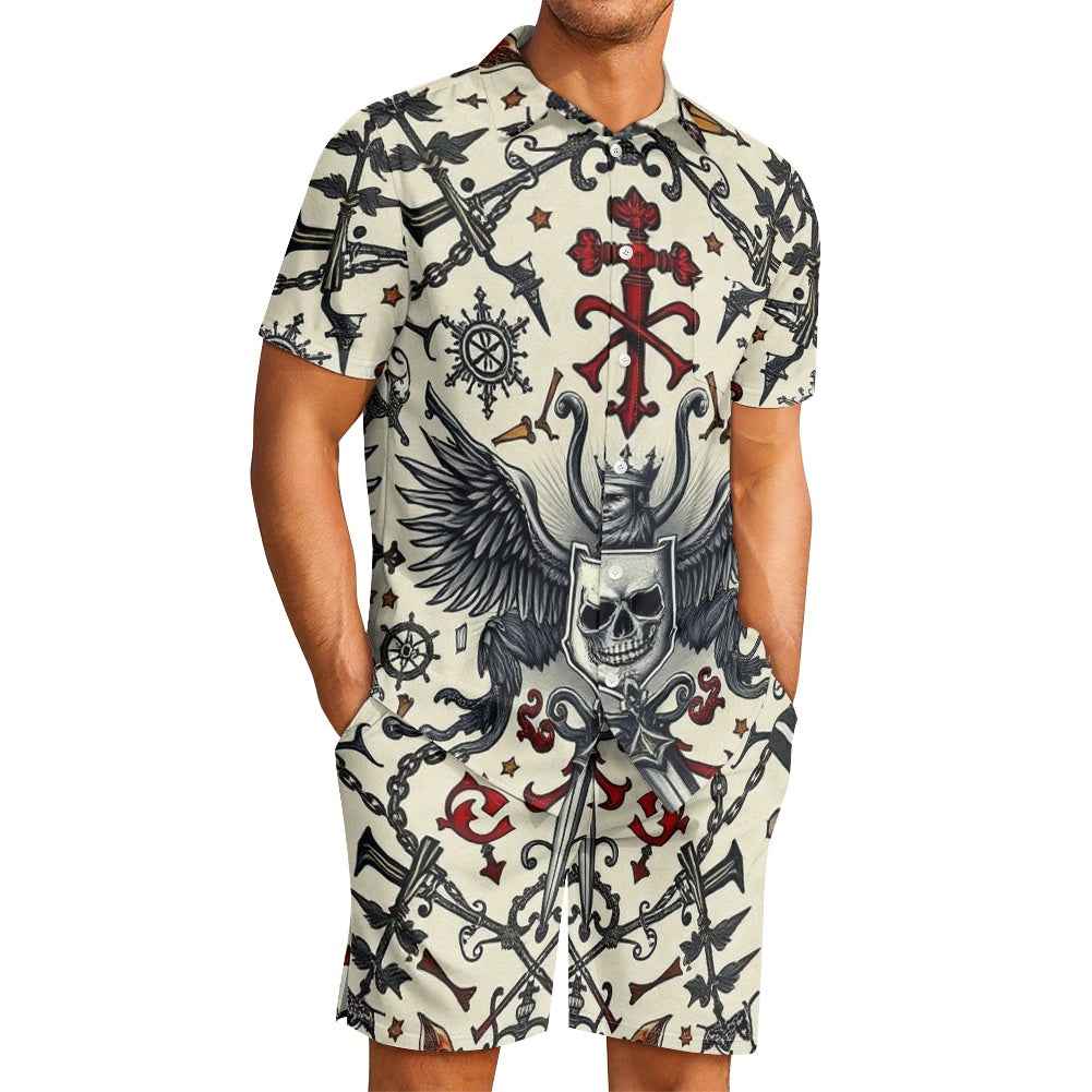 Men's Tropical Shorts Set - Two Piece Summer Beach Outfit