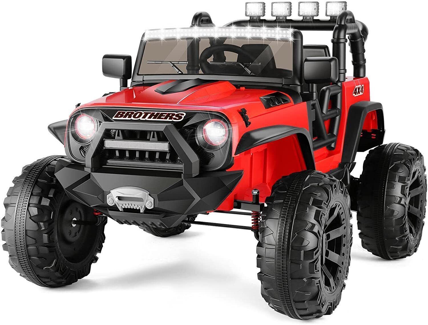 24V/12V Kids Electric Jeep with Remote Control, 3 Speeds, and LED Lights