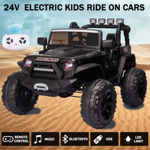 2-Seater Electric Ride-On Jeep for Kids with Remote Control - 24V Toy Truck