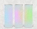 Rainbow Glitter 20 oz Skinny Tumbler