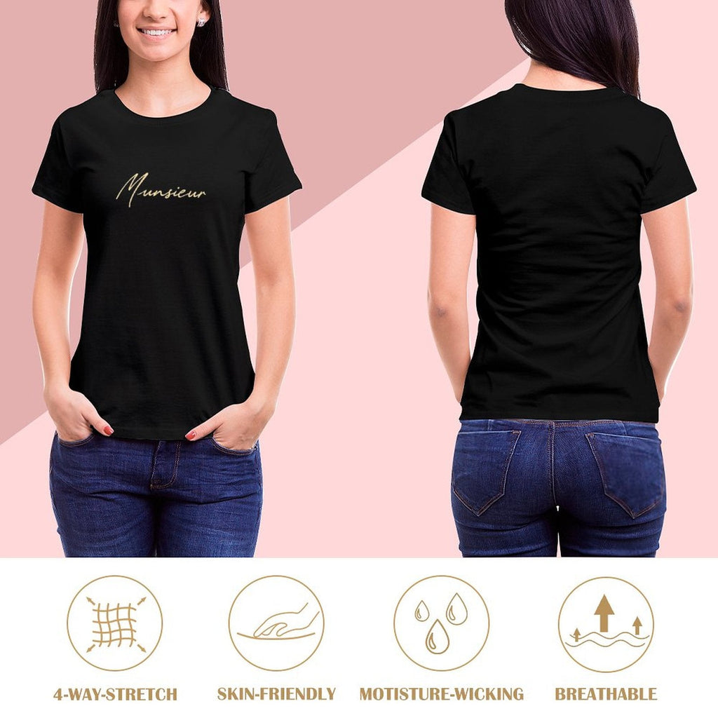 Women's Munsieur Brand T-shirt Comfortable Cotton Casual Streetwear