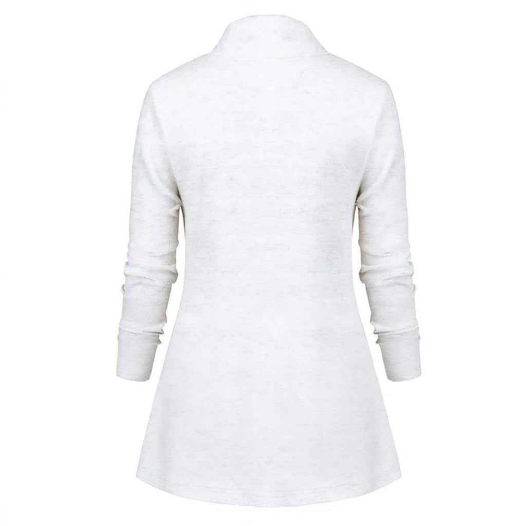 MUNSIEUR Basic Women's Draped Long Sleeve Blouse