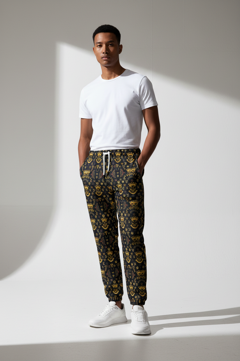 Munsieur Men's 100% Cotton Joggers Regular Fit with Elastic Waist & Side Pockets