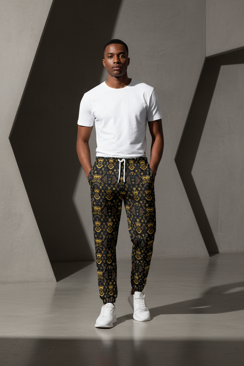 Munsieur Men's 100% Cotton Joggers Regular Fit with Elastic Waist & Side Pockets